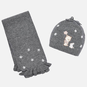 Mayoral Embroidered Hat and Scarf Set