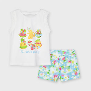 Mayoral Fruit Print Short Set