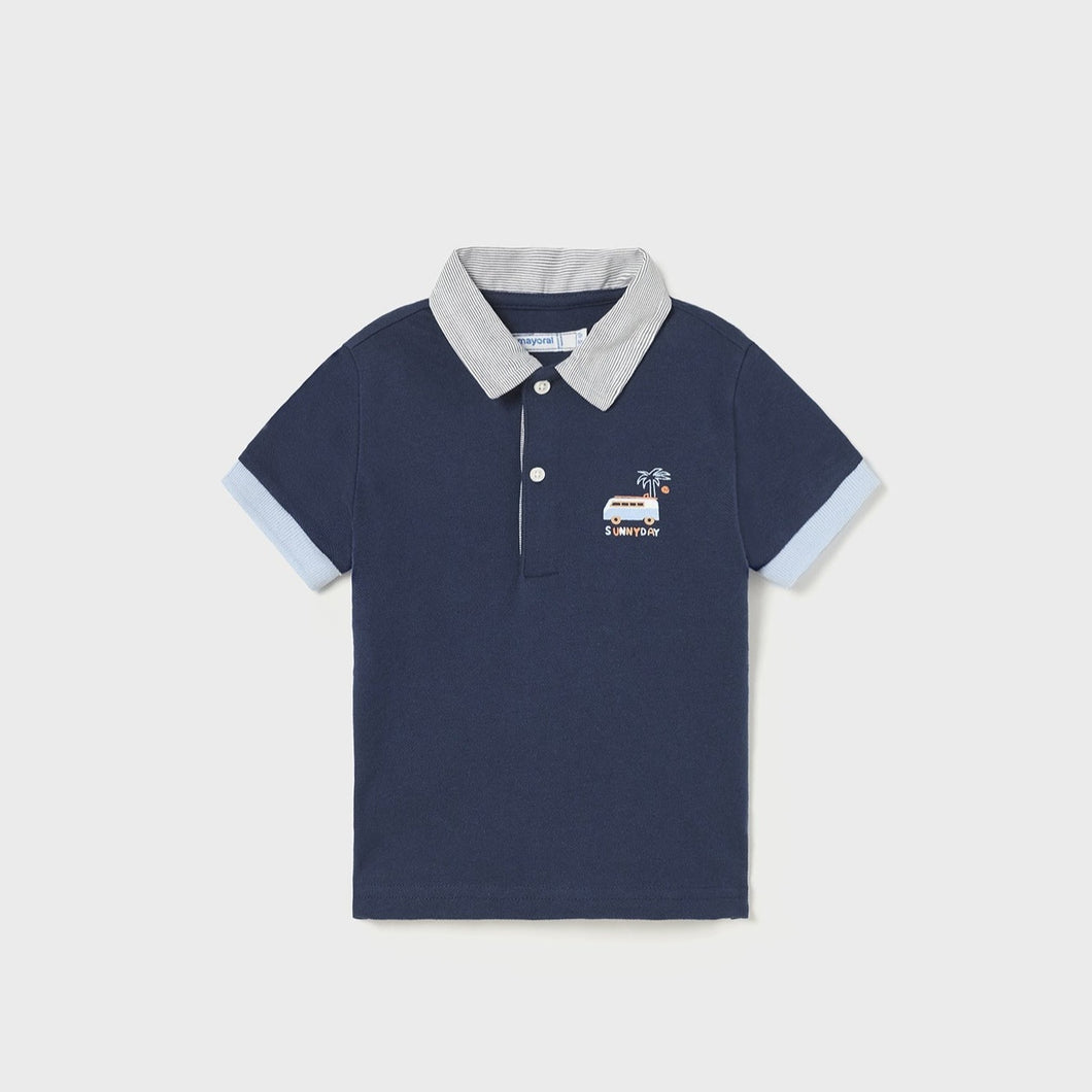 Mayoral Toddler Boy Printed Collar Polo Shirt