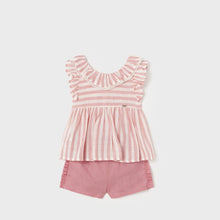 Load image into Gallery viewer, Mayoral Toddler Girl Striped Top &amp; Short Set
