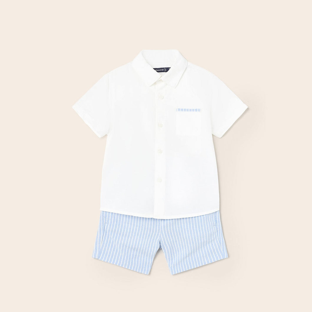 Mayoral Toddler Boy Linen Ceremony Short & Shirt Set