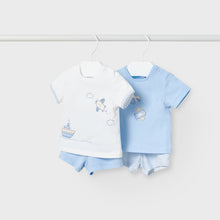 Load image into Gallery viewer, Mayoral Newborn Boy 4-piece Tshirts and Shorts Set
