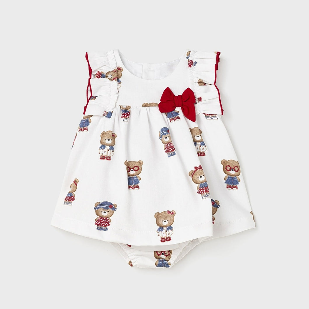 Mayoral Newborn Girl Teddy Bear Print Dress