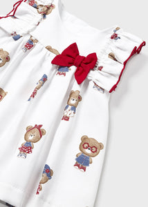 Mayoral Newborn Girl Teddy Bear Print Dress
