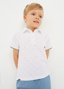 Mayoral Boy Small Print Polo Shirt