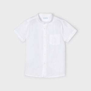 Mayoral Boy Linen Mao Collar Shirt