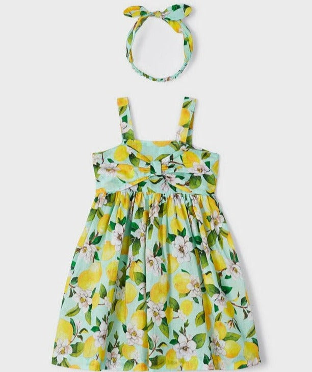 Mayoral Girl Lemon Print Jersey Dress